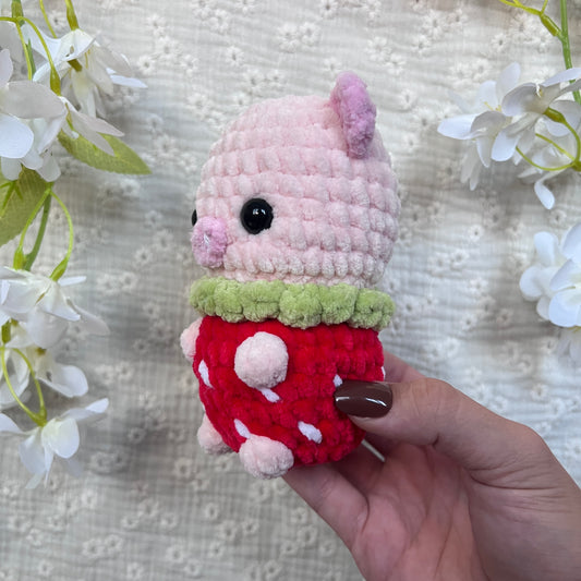 Cochon fraise en crochet