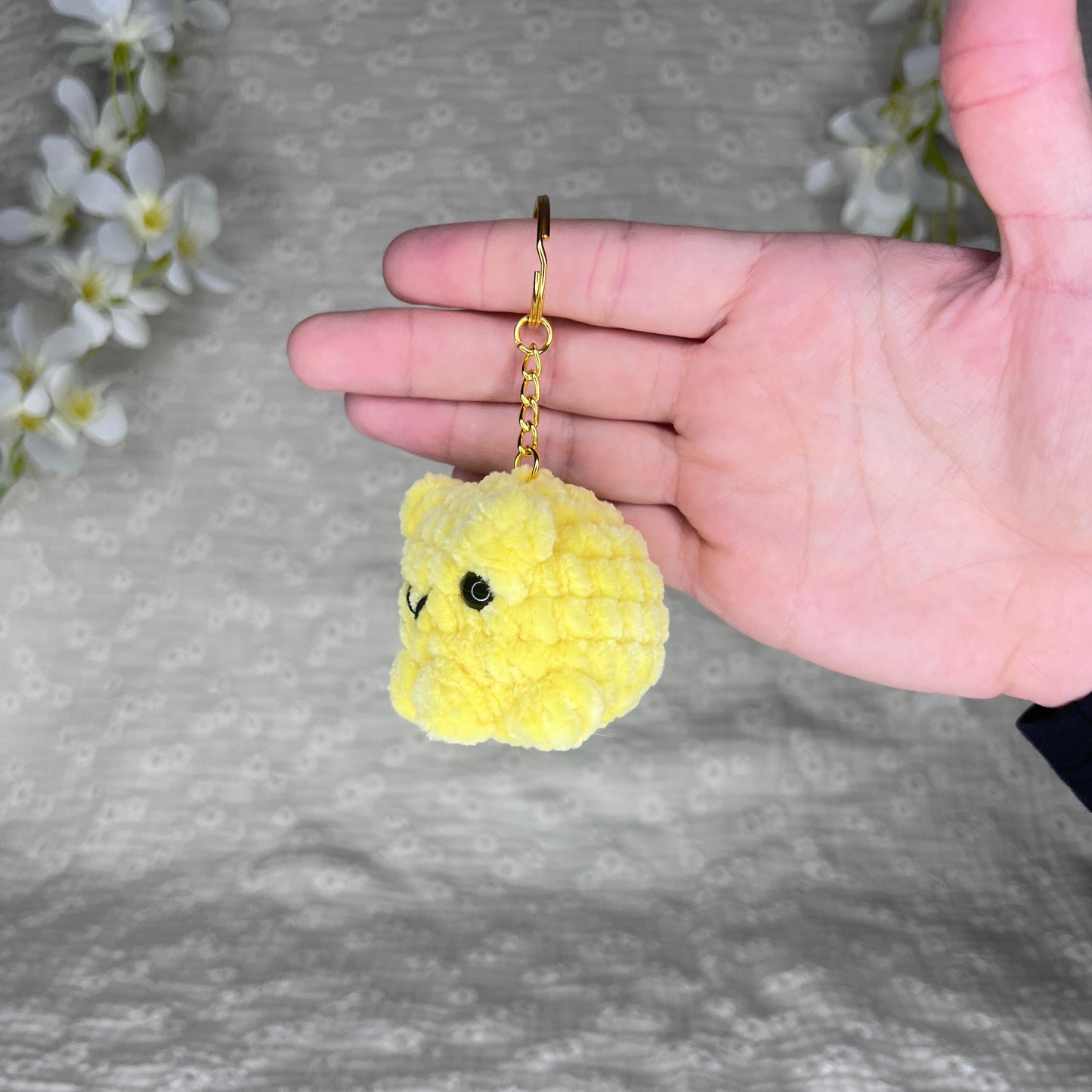 porte clés grenouille jaune en crochet