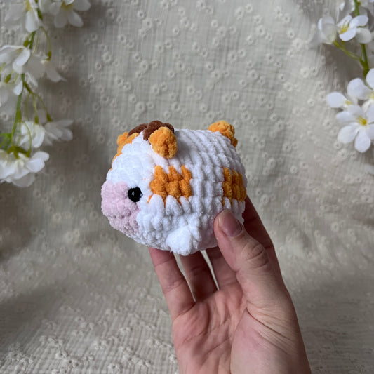 peluche vache pouf en crochet orange