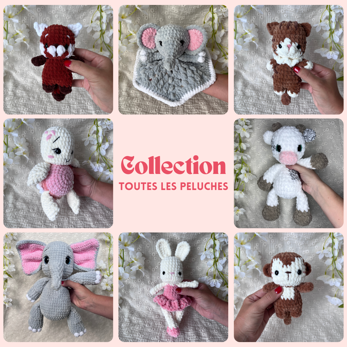 Collection toutes les peluches en crochet