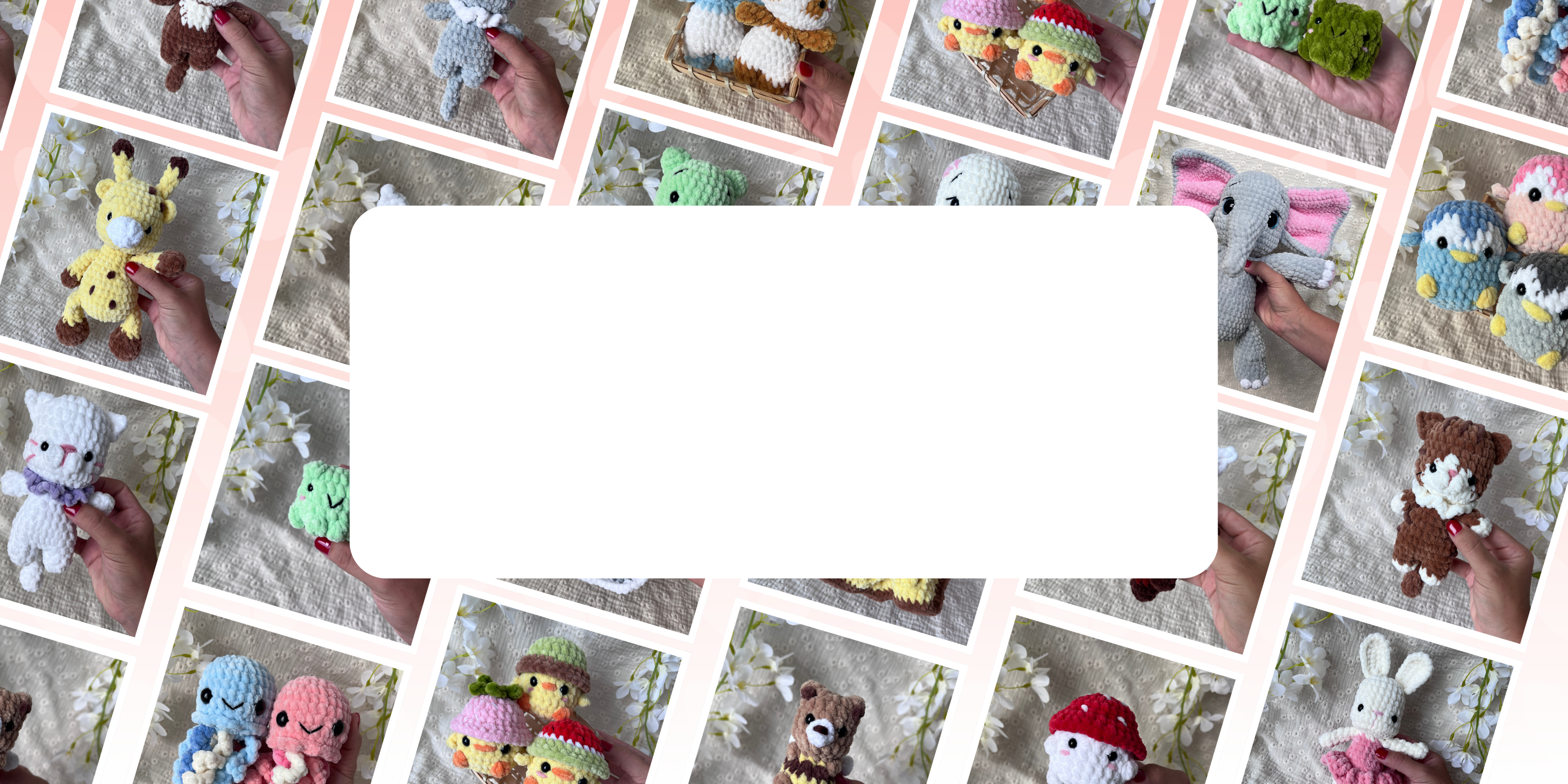 bannière de photo de peluches en crochet