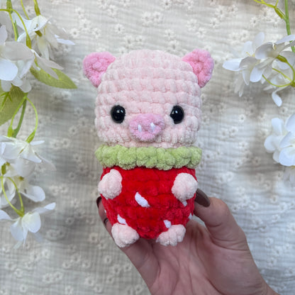 Cochon fraise en crochet