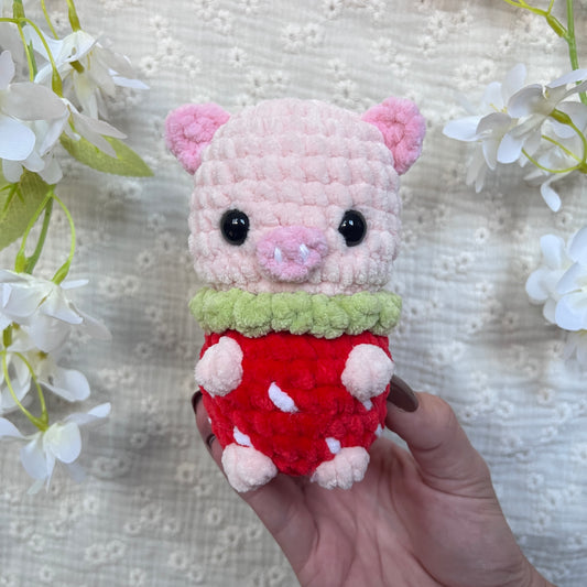 Cochon fraise en crochet