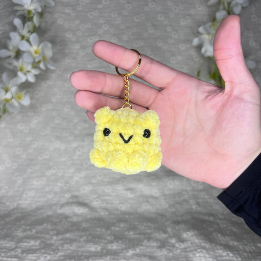 porte clés grenouille jaune en crochet