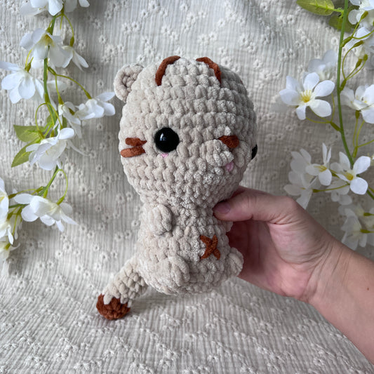 Peluche chat geant en crochet