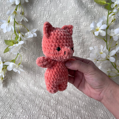 Peluche cochon rose en crochet