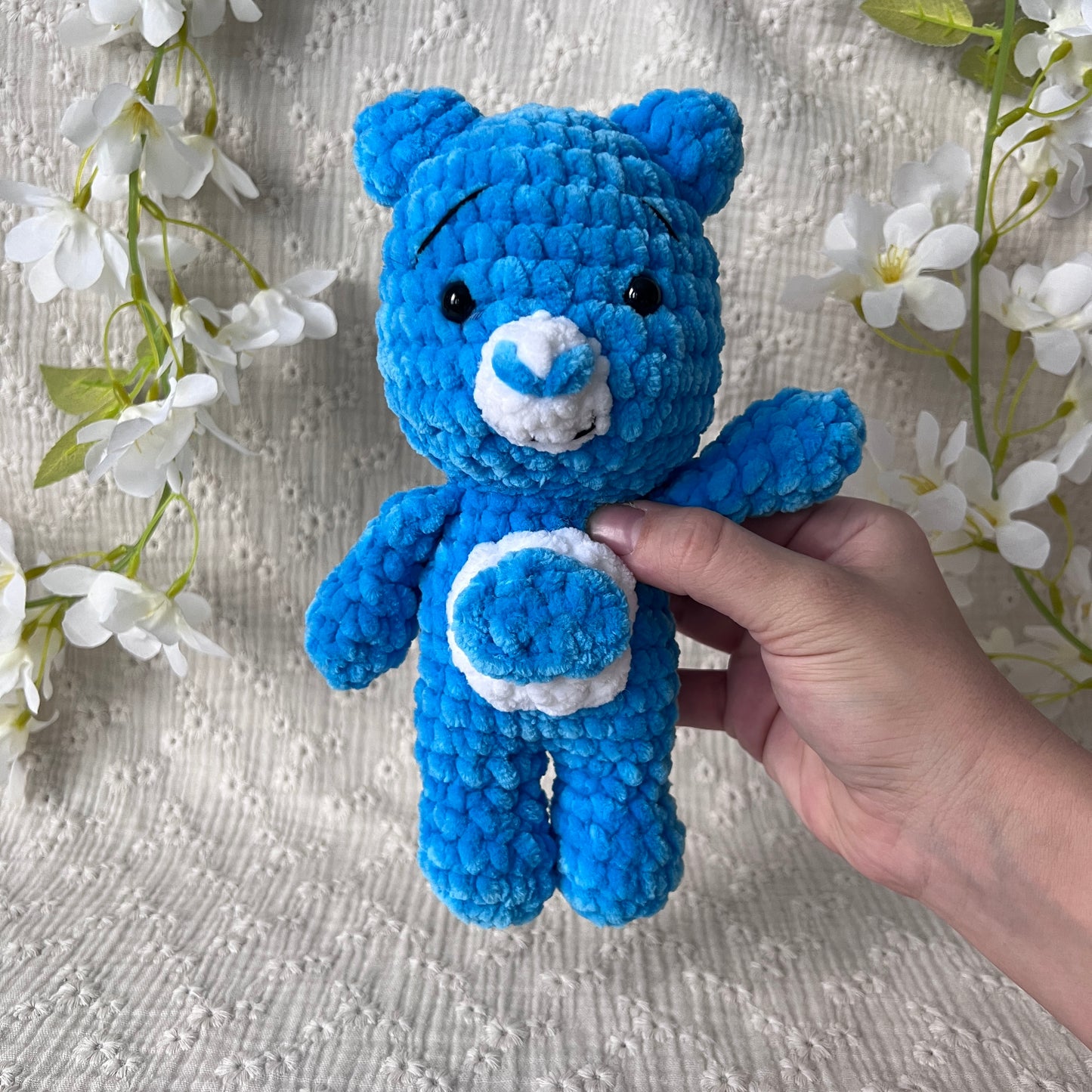 Peluche ourson bleu en crochet
