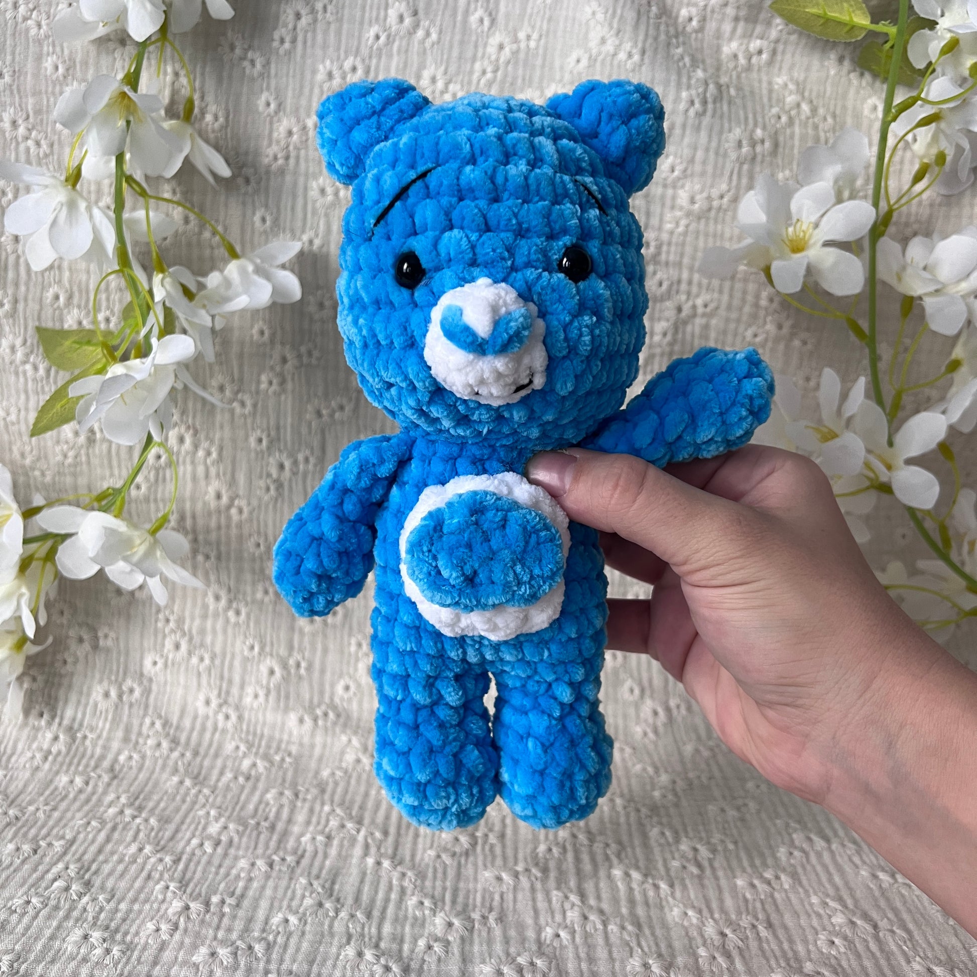 Peluche ourson bleu en crochet
