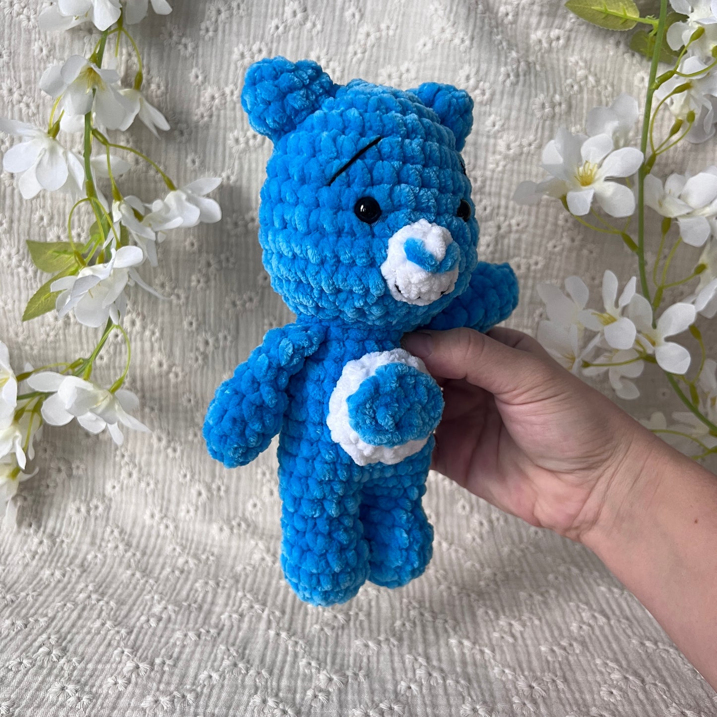Peluche ourson bleu en crochet