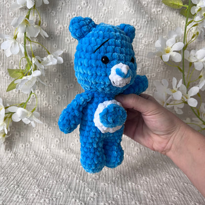 Peluche ourson bleu en crochet