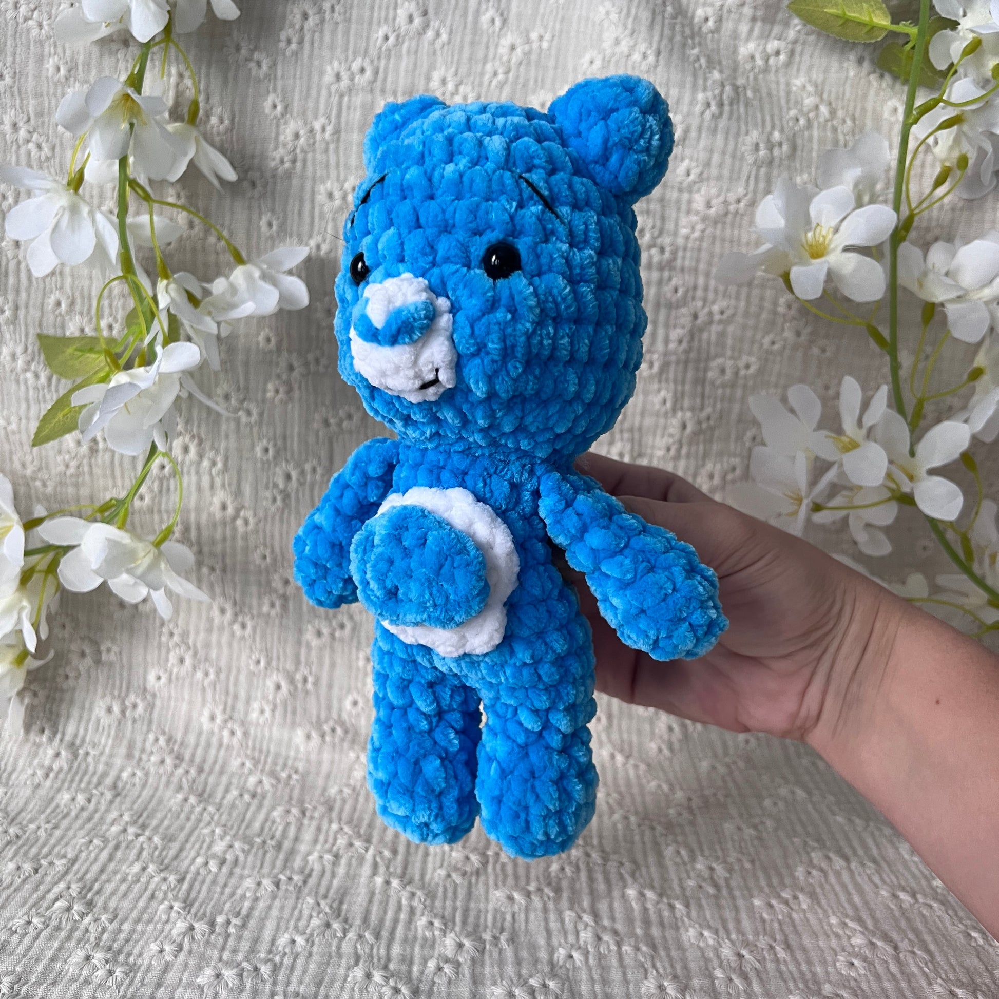 Peluche ourson bleu en crochet