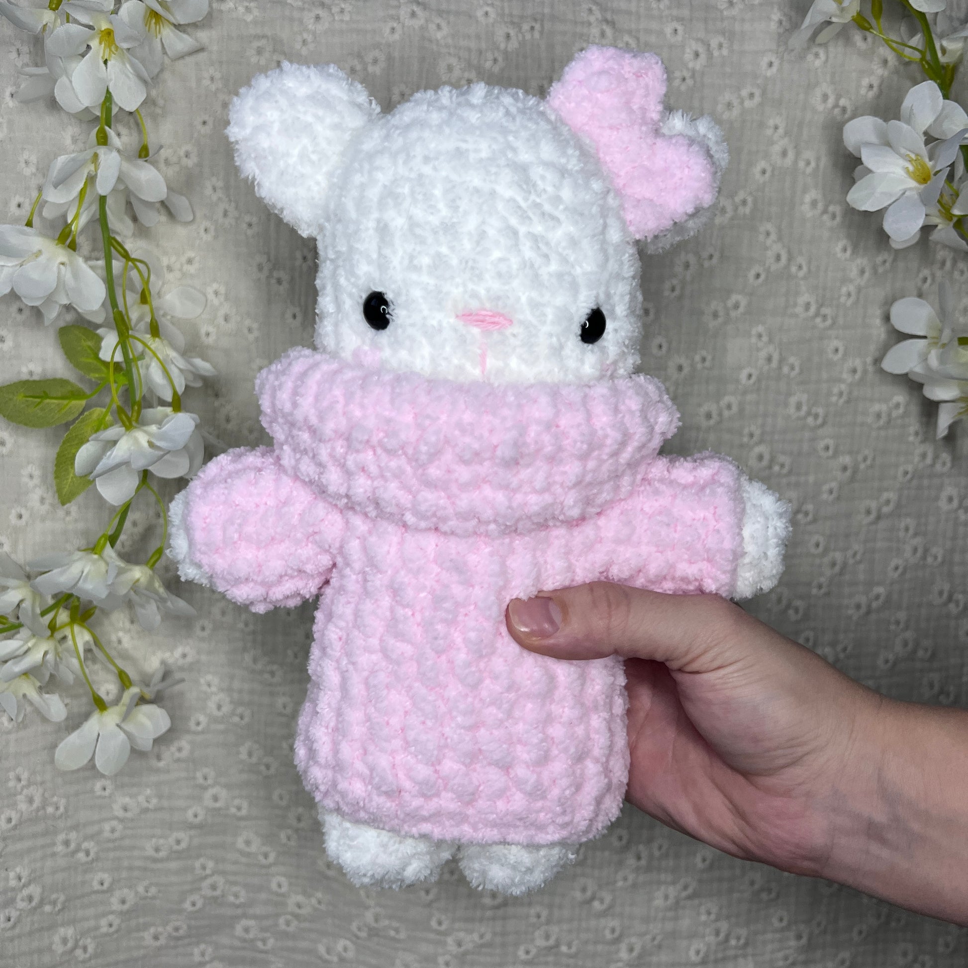 Peluche ourson pull rose 