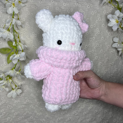 Peluche ourson pull rose 