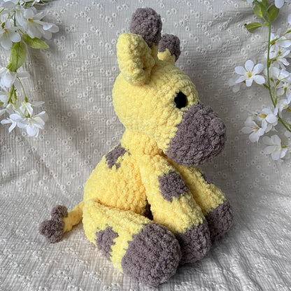 Peluche girafe XXL faite main au crochet toute douce et toute fluffly