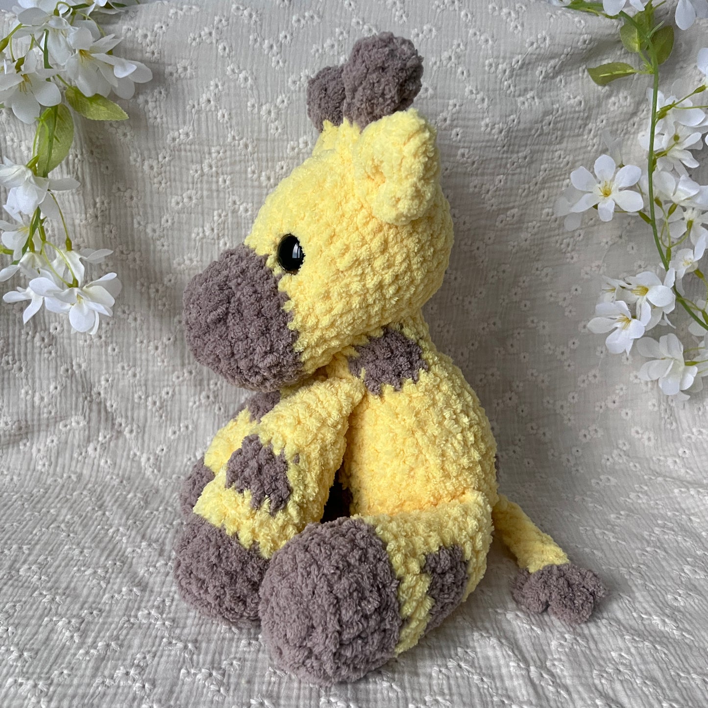 Peluche girafe géante faite main au crochet toute douce
