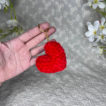 Porte-clés coeur rouge en crochet