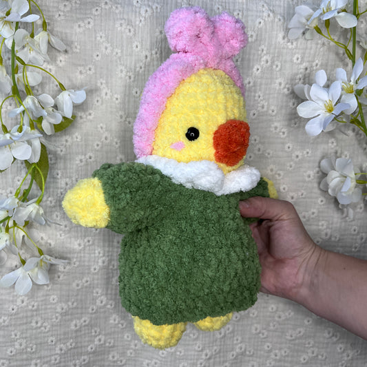 Poussin coquette habillé avec un bandeau