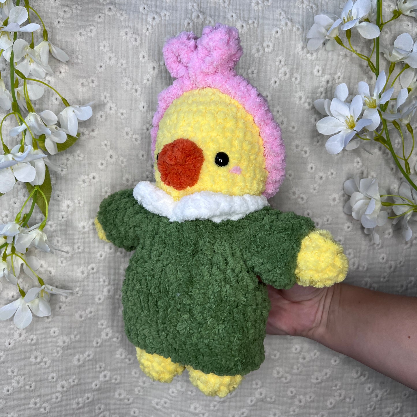 Poussin coquette habillé avec un bandeau