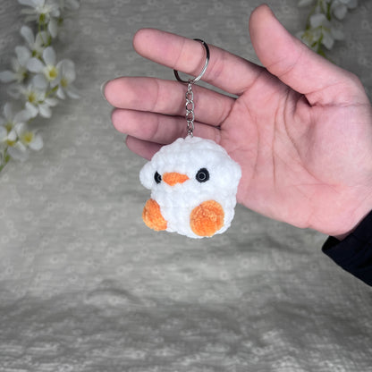 Porte clé poussin blanc en crochet