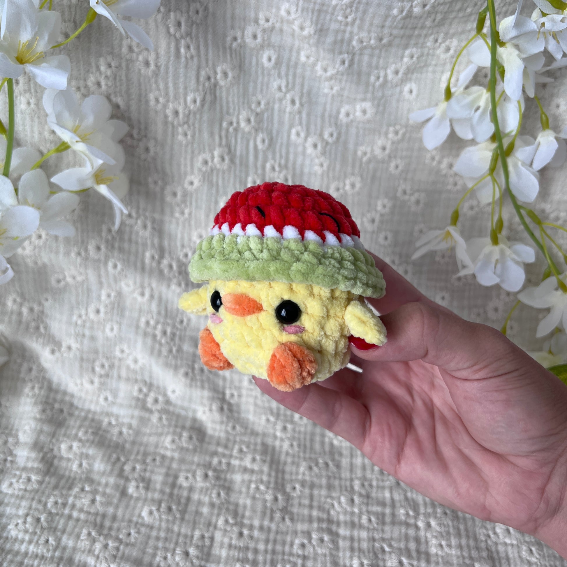 Poussin pastèque en crochet