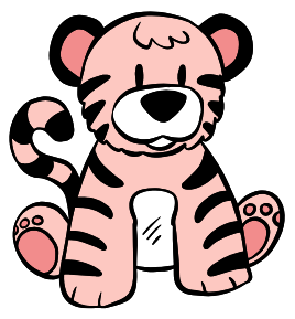 Illustration tigre rose