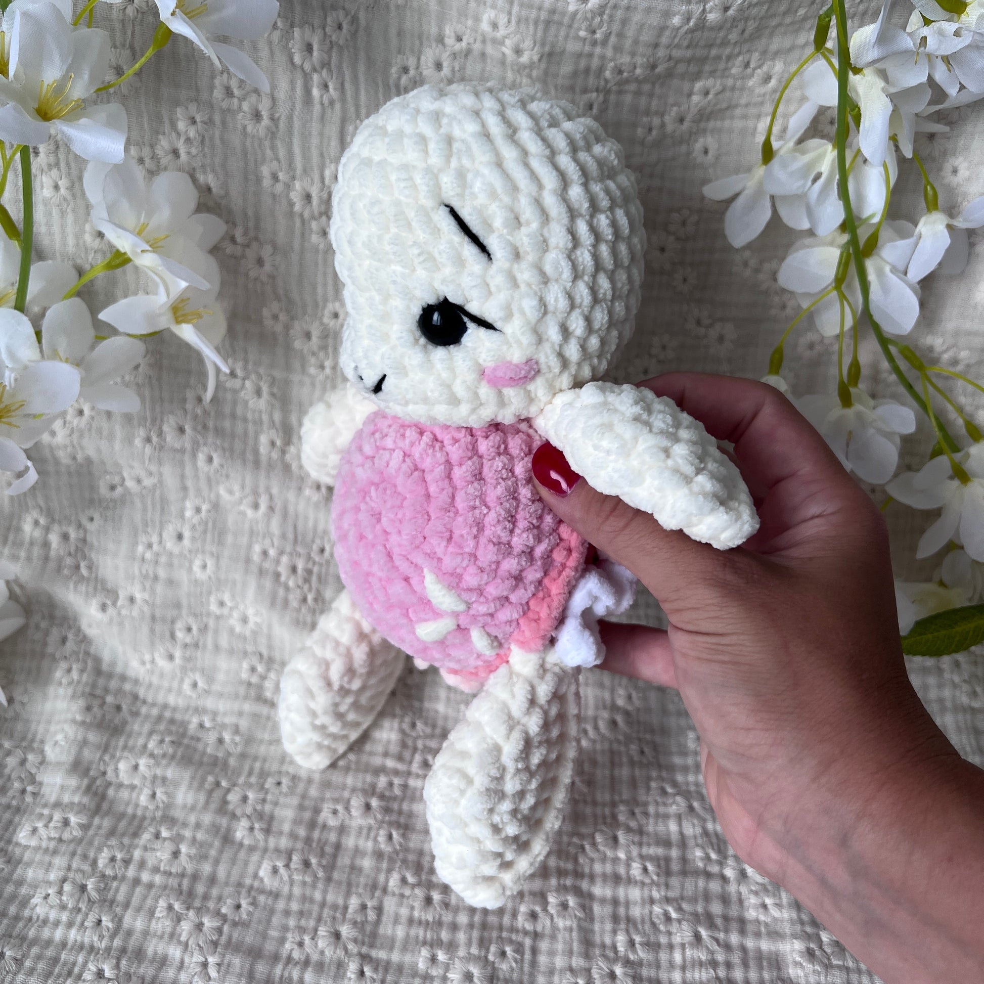 Tortue fleurs en crochet 