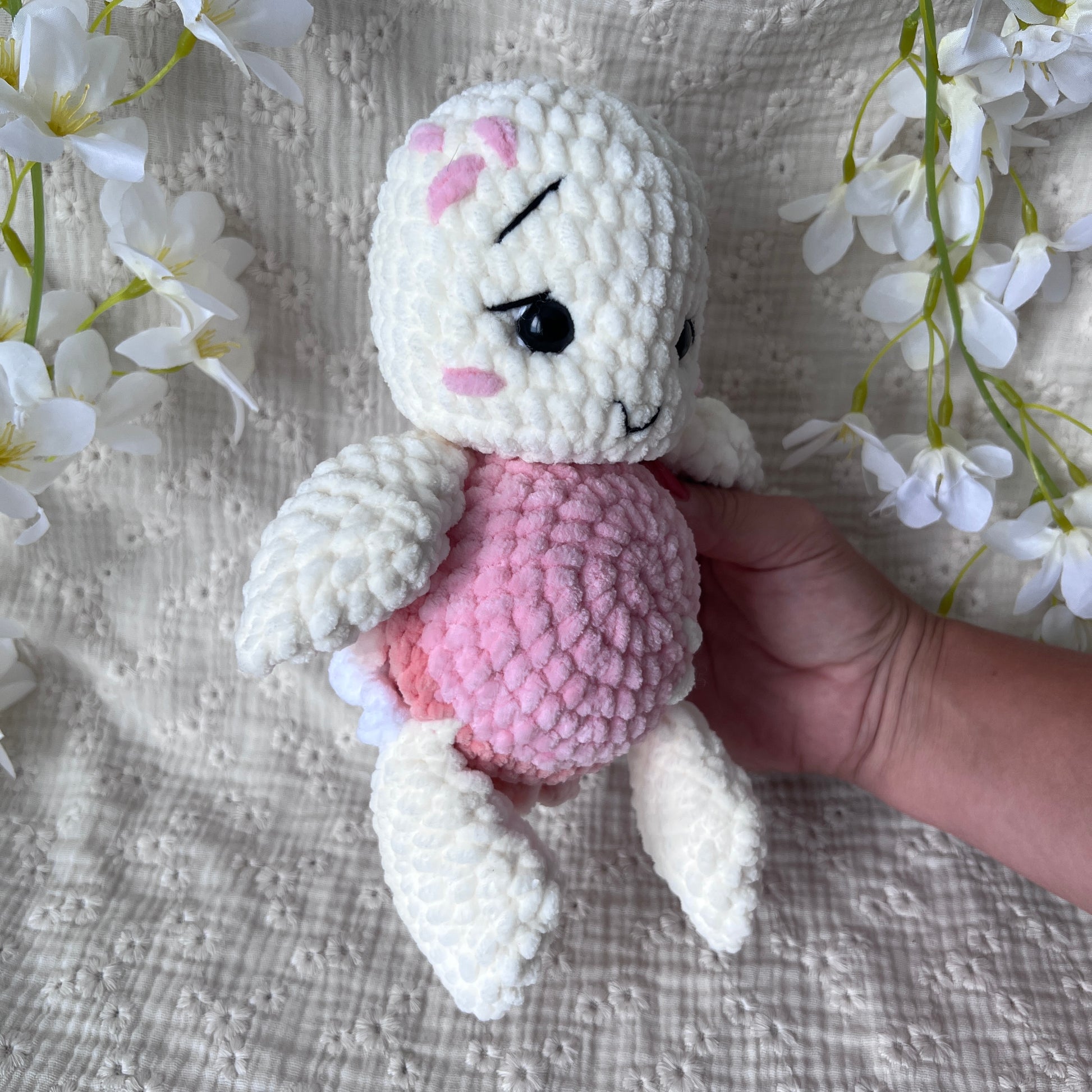 Tortue fleurs en crochet 