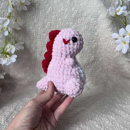 dinosaures en crochet rose clair amoureux 