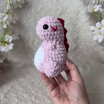 dinosaures en crochet rose clair amoureux 