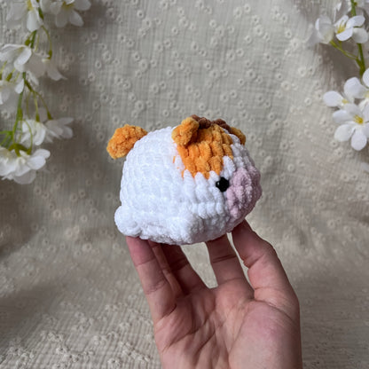 peluche vache pouf en crochet orange