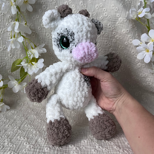 vache fluffy en crochet blanche
