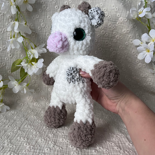 vache fluffy en crochet blanche