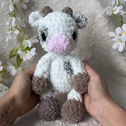 vache fluffy en crochet blanche