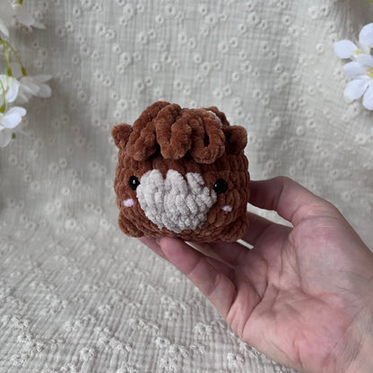 vache highland pouf en crochet marron