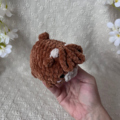 vache highland pouf en crochet marron