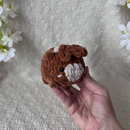 vache highland pouf en crochet marron
